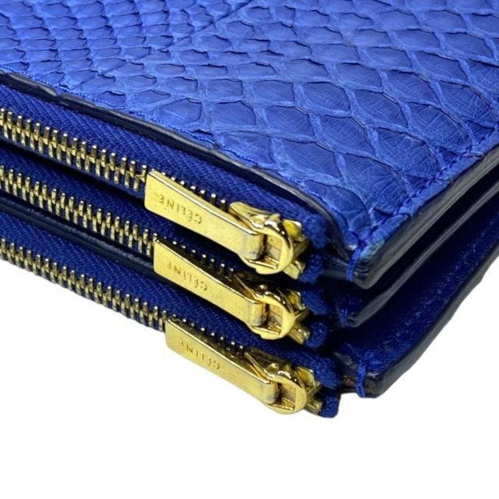 Celine Bag Leather Bifold Python Pouch Pochette B… - image 6
